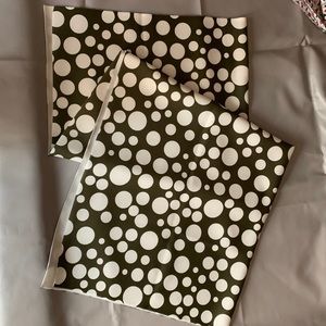 Neoprene Material in a Hunter Green and white Polkadots